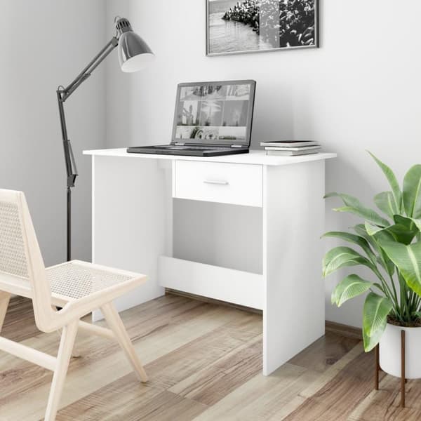 vidaXL Työpöytä valkoinen 100x50x76 cm lastulevy