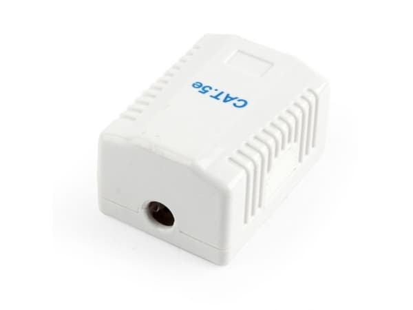 Cablexpert NCAC-1U5E-01 - Ytmonteringsbox för nätverk - CAT 5e - UTP - RJ-45 - vit