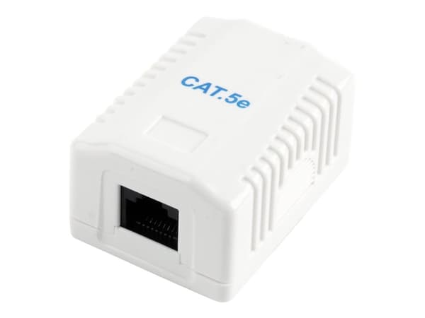 Cablexpert NCAC-1U5E-01 - Ytmonteringsbox för nätverk - CAT 5e - UTP - RJ-45 - vit