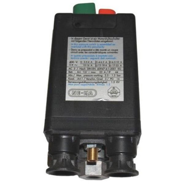 Aerotec Nema Schalter 400V 3 Wege 3/8 Zoll 6,3-10 A - Abg. 3 - 1/4 Zoll 9063148 Trycklufts-tryckbrytare 1 st