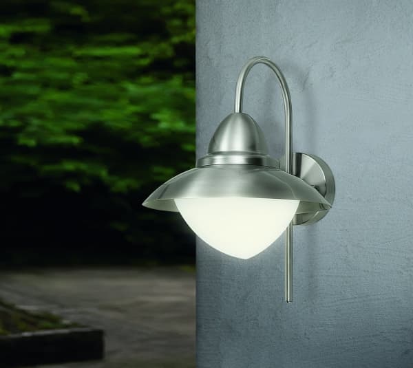 EGLO 83966, Väggbelysning för utomhusbruk, Rostfritt stål, Vit, Glas, Rostfritt stål, IP44, Entré, Garage, Trädgård, Terass, I