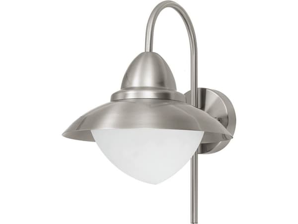 EGLO 83966, Väggbelysning för utomhusbruk, Rostfritt stål, Vit, Glas, Rostfritt stål, IP44, Entré, Garage, Trädgård, Terass, I