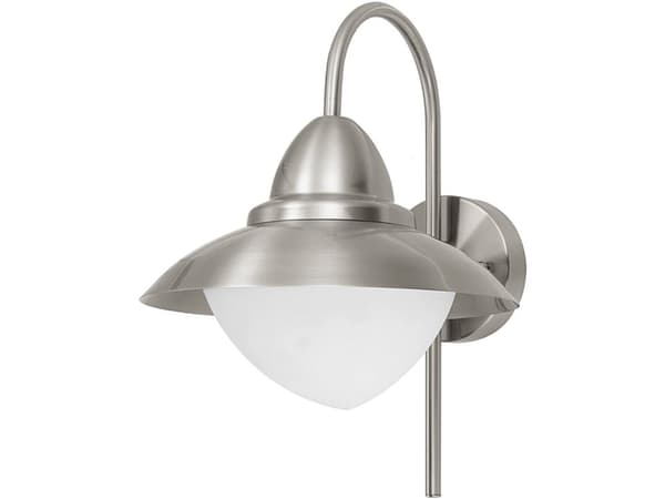 EGLO 83966, Väggbelysning för utomhusbruk, Rostfritt stål, Vit, Glas, Rostfritt stål, IP44, Entré, Garage, Trädgård, Terass, I