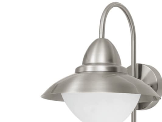 EGLO 83966, Seinävalaistus ulkotiloihin, Ruostumaton teräs, Valkoinen, Lasi, Ruostumaton teräs, IP44, Sisäänkäynti, Autotalli, Puutarha, Patio, I