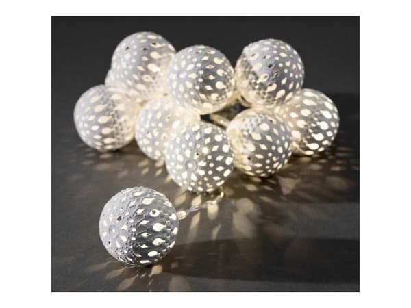 Konstsmide 3157-803, 10 lamp(or), LED, Varmvitt, inomhus, Vit, Metall