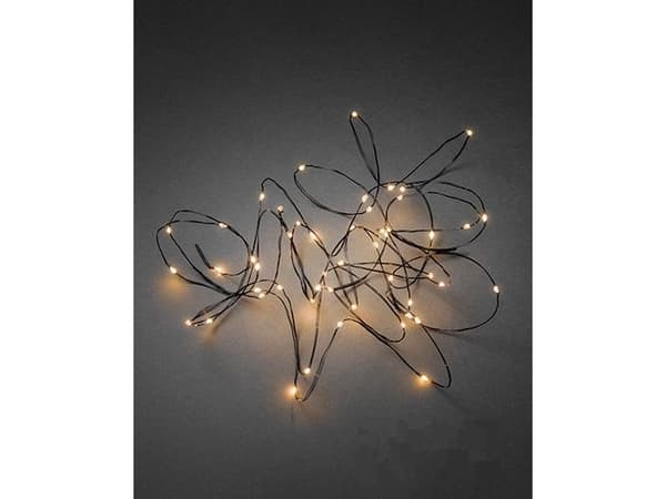 Konstsmide 6387-800, 100 lamper, LED, Rav, Innendørs, Sort, 14,9 m