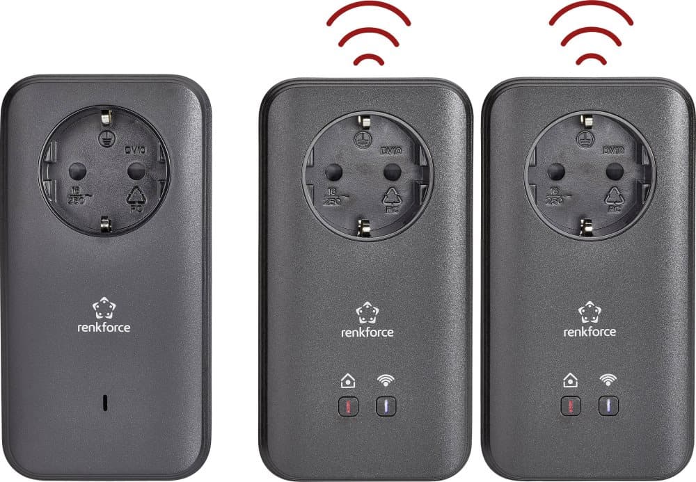 Renkforce PL600D WiFi Powerline WLAN Network Kit 500 Mbit/s