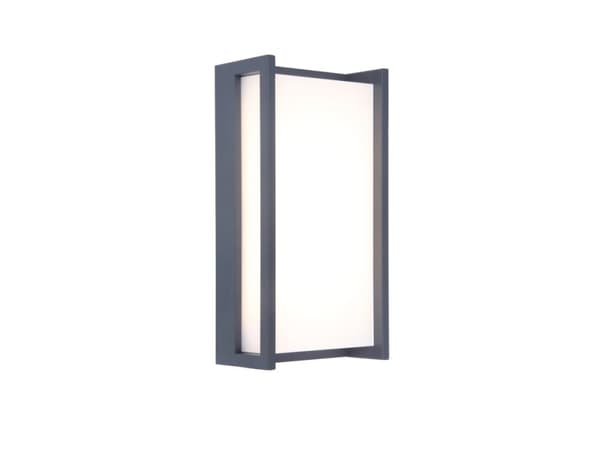 LUTEC QUBO, Vegglys, Grå, Aluminium, Polykarbonat (PC), IP54, Fasade, I Grå