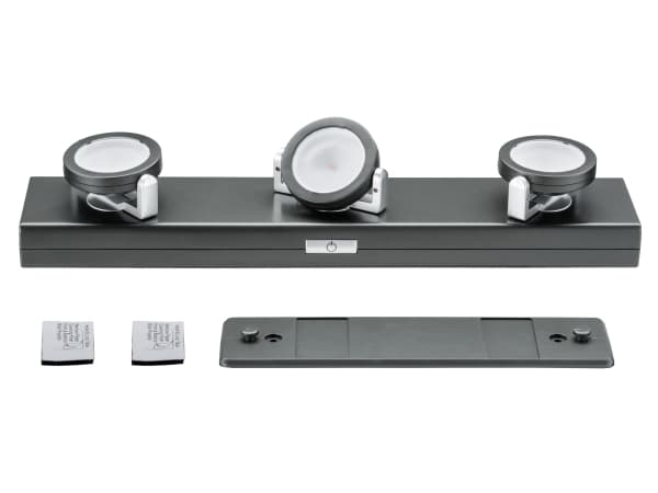 Paulmann 70636, Overflateegnet, 3 ampuller, LED, 3000 K, 18 lm, Antrasitt, Kromfarget