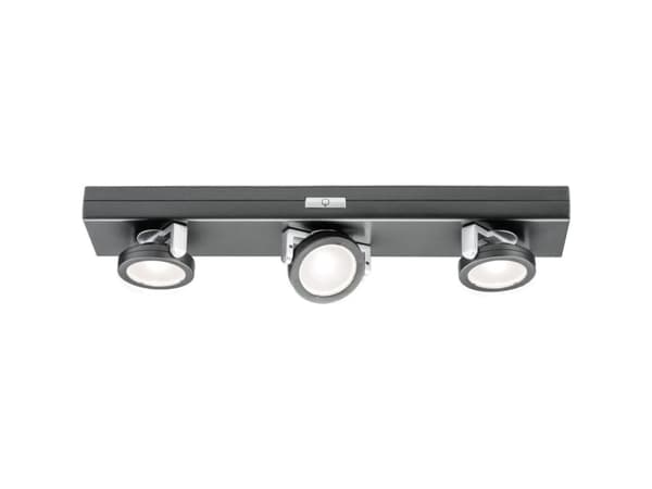 Paulmann 70636, Overflateegnet, 3 ampuller, LED, 3000 K, 18 lm, Antrasitt, Kromfarget