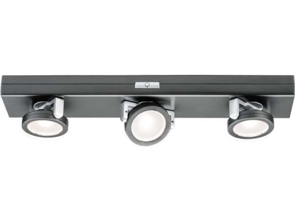 Paulmann 70636, Overflateegnet, 3 ampuller, LED, 3000 K, 18 lm, Antrasitt, Kromfarget