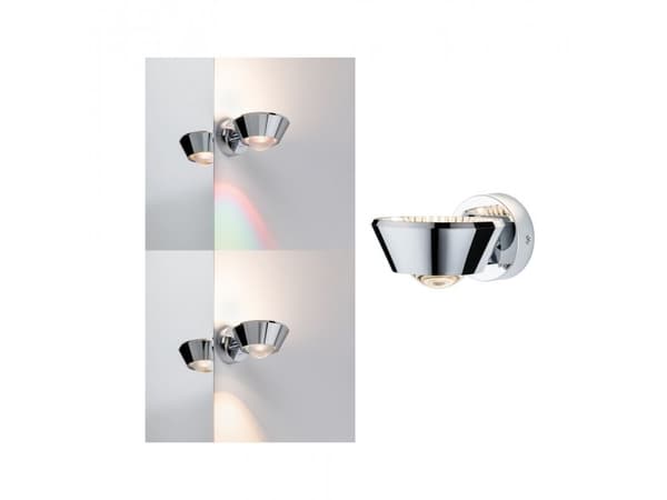 Paulmann 709.47, Overflatebehandlet, Rund, 1 ampuller, 2700 K, IP44, Kromfarget