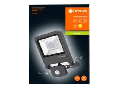 LEDVANCE ENDURA FLOOD Sensor - Sikkerhetslys - LED - 30 W - varmt hvitt lys - 3000 K - mørk grå