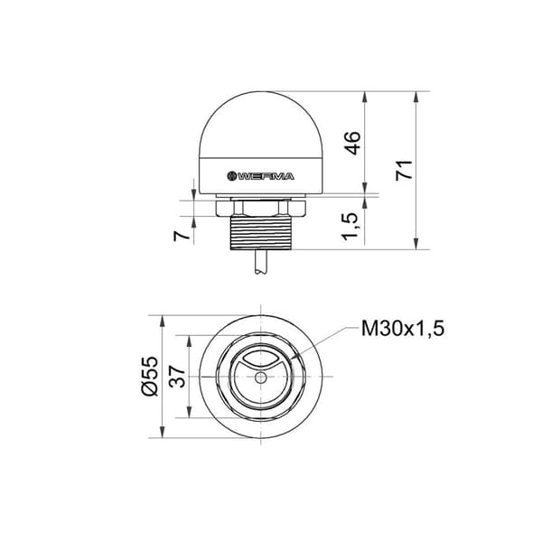 Werma Signaltechnik Signallampa LED MC RGB 240.120.50 RGB, Röd, Gul, Grön, Vit, Blå, Violett, Turkos