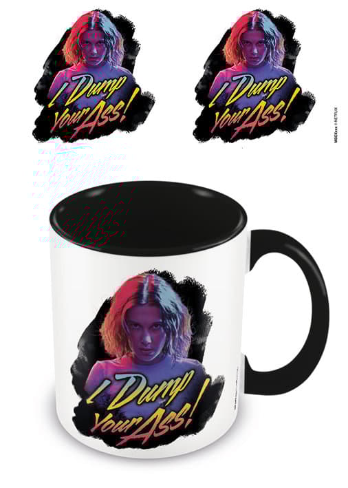 Stranger Things - I Dump Your Ass Retro Black - Mugg