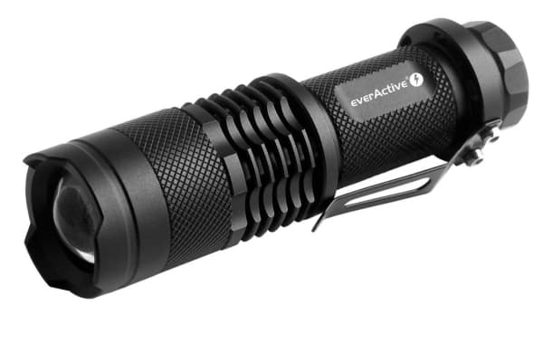 Everactive FL180, Käsikokoinen taskulamppu, Musta, Alumiini, Painikkeet, LED, 1 lamppua