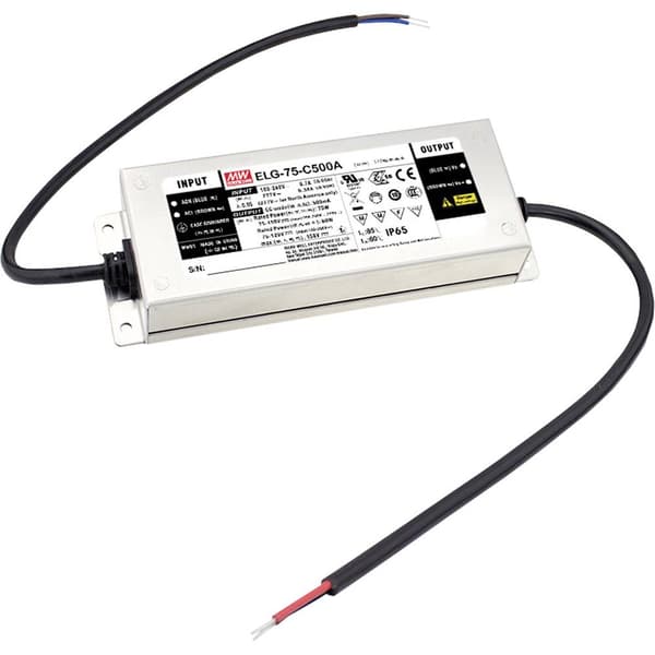 MW Mean Well ELG-75-C1050DA-3Y LED driver Konstantström 74.55 W 1050 mA 35 - 71 V/DC Dali, Montering på brandfarliga yt