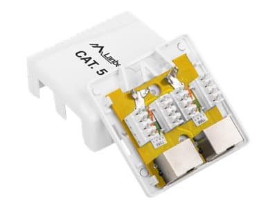 Lanberg OS5-0002-W - Ytmonteringsbox för nätverk - CAT 5e - STP - RJ-45 X 2 - vit