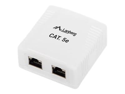 Lanberg OS5-0002-W - Ytmonteringsbox för nätverk - CAT 5e - STP - RJ-45 X 2 - vit