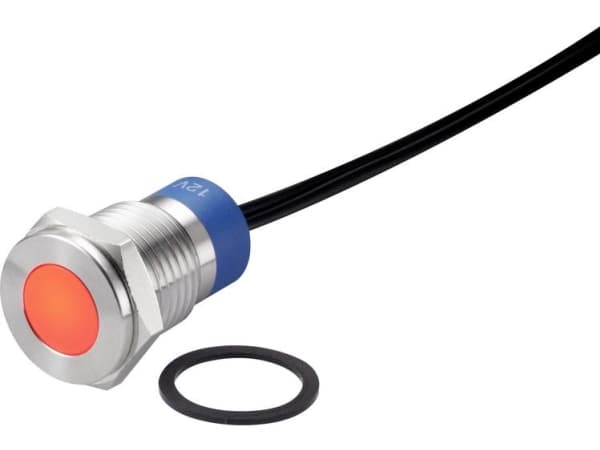 Conrad TC-7495208, Red, -25 - 55 °C, IP67, 12 V, 1.35 cm, 1 pc(s)