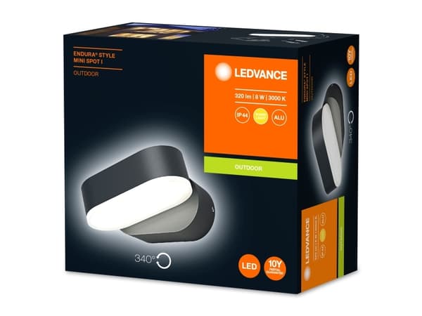 LEDVANCE ENDURA STYLE Mini Spot I, Punktbelysning för utomhusbruk, Grå, Gjuten aluminium, Polymetylmetakrylat (PMMA), IP44, Terass, I