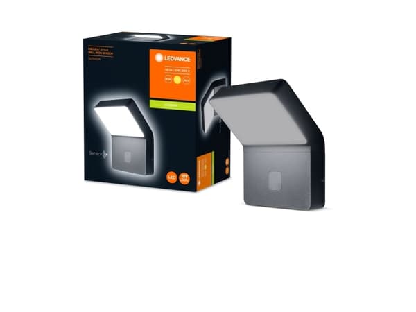LEDVANCE Wide Sensor 12W, Vegglys, Mørkegrå, Aluminium, Polykarbonat (PC), IP44, I, IK03