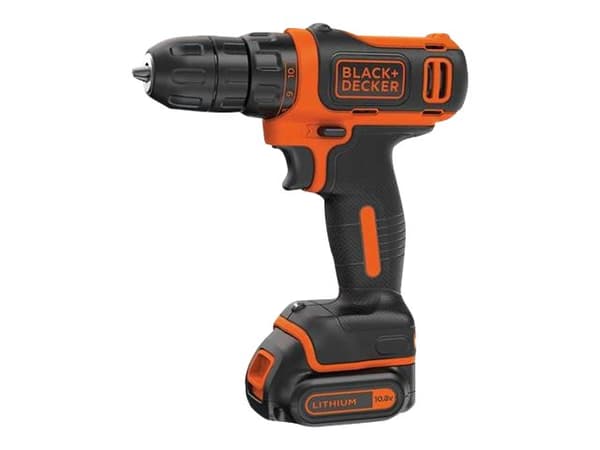 BLACK+DECKER BDCDD12KB-QW - Drill/driver - trådløs - nøkkelfri borhylse 10 mm - 26 N·m - 2 batterier - 10.8 V