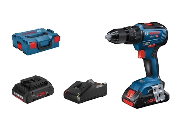 Bosch GSB 18 V-55 Professional - Hammerbor/driver - trådløs - 2 hastigheter 13 mm - 55 N·m - 2 batterier - 18 V