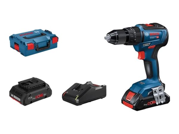 Bosch GSB 18 V-55 Professional - Hammerbor/driver - trådløs - 2 hastigheter 13 mm - 55 N·m - 2 batterier - 18 V