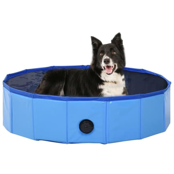vidaXL foldbart hundebassin 80 x 20 cm PVC blå