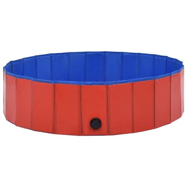 vidaXL Hopfällbar hundpool röd 120x30 cm PVC