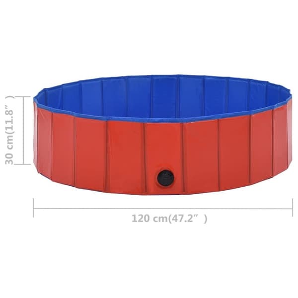 vidaXL Hopfällbar hundpool röd 120x30 cm PVC