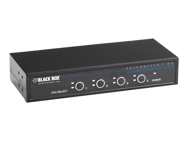 Black Box ServSwitch EC for PS/2 Servers and Consoles - Omkopplare för tangentbord/video/mus - 4 x KVM port(s) - 1 lokal användare - skrivbordsmodell