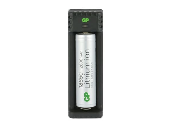 GP Batteries Lithium-ion lader L111, Lithium-Ion (Li-Ion), Overlading, Overbelastning, Kortslutning, 1 stykker, Batterier medfølger Sort
