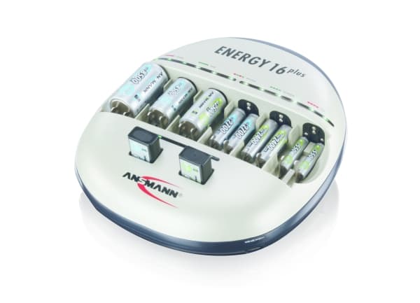 Ansmann Energy 16+, 9v, AA, AAA, C, D Sort, Sølv