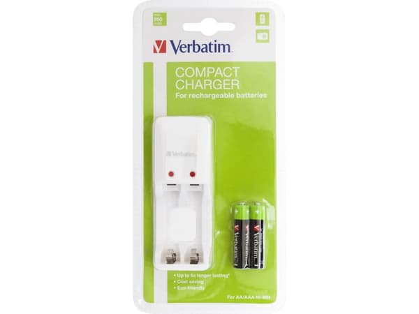 Verbatim Compact Charger - Batterilader - (for 2xAA/AAA)