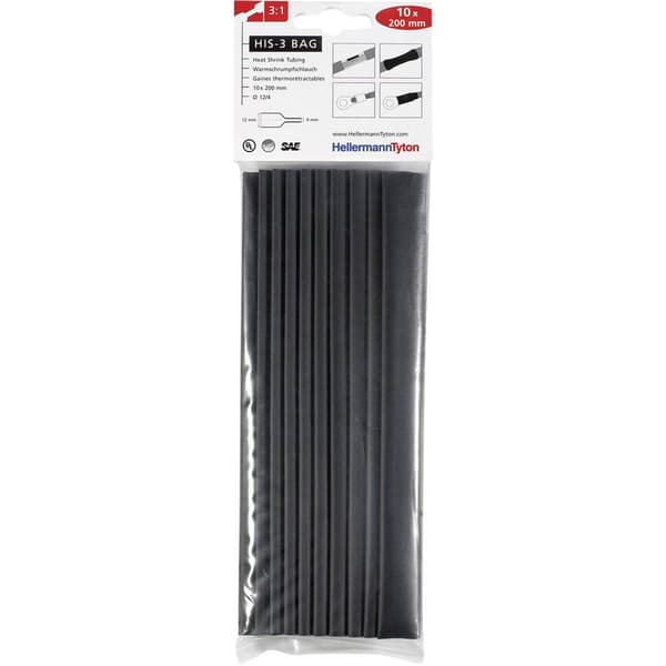HellermannTyton 308-31217 Krympslang sortiment Grön, Gul 12 mm 4 mm Krympförhållande:3:1 10 st