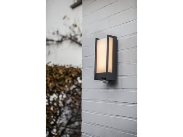 LUTEC QUBO, Vegglys, Grå, Aluminium, Polykarbonat (PC), IP54, Fasade, I