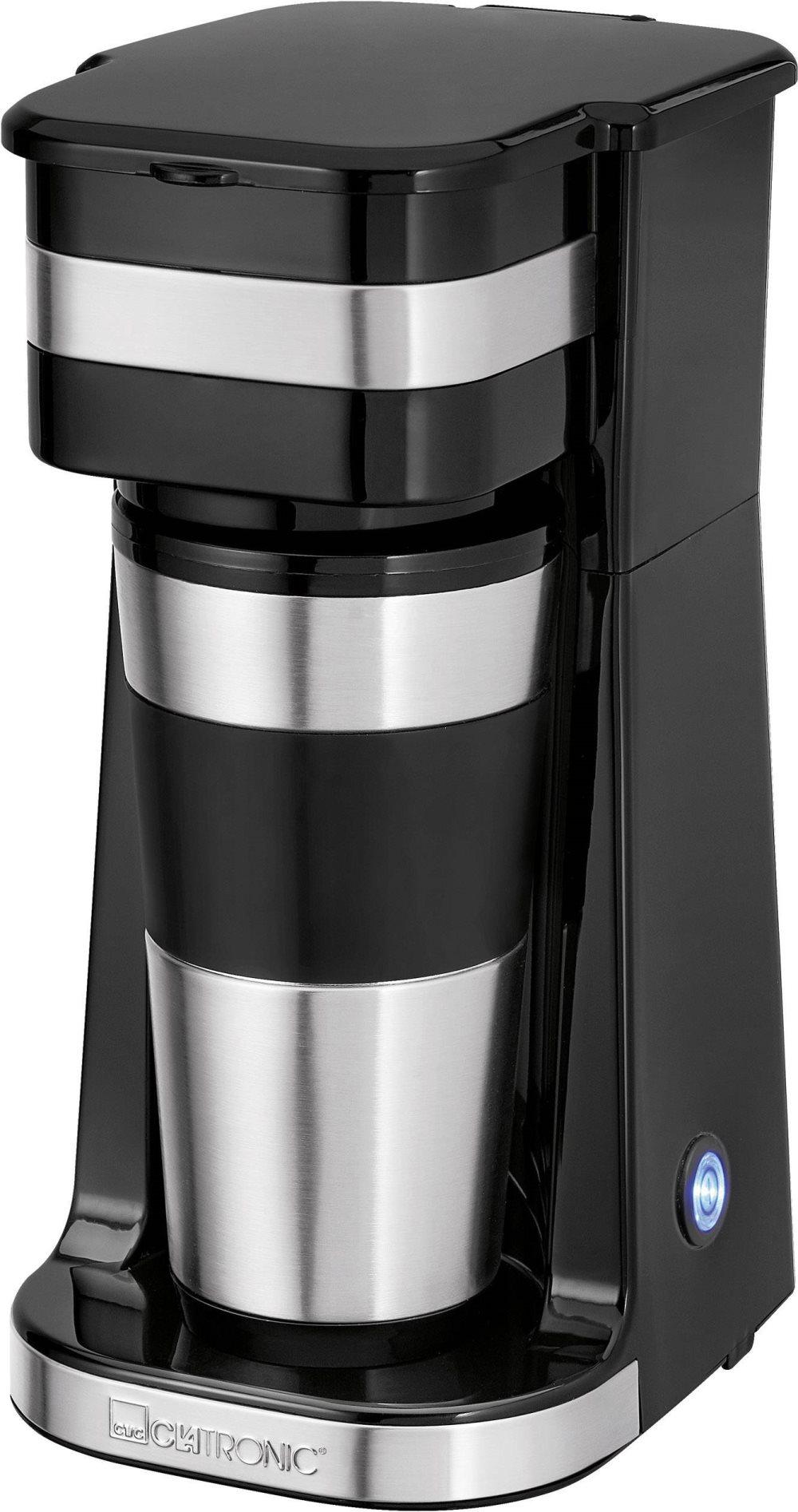Clatronic KA 3733 Kaffemaskine Rustfrit stål, Sort Kapacitet kopper=1