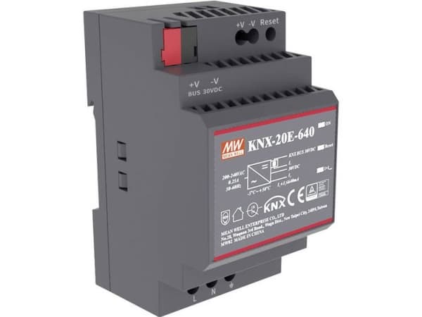 MEAN WELL KNX-20E-640, 180 - 264 V, 20 W, 30 V, 0,64 A, RoHS, 52,5 mm