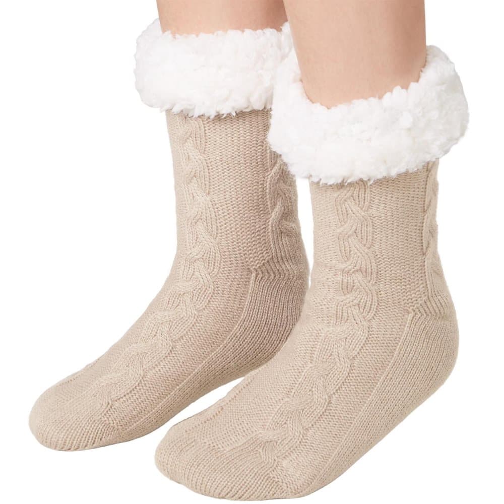 Hyggesokker med mønster beige