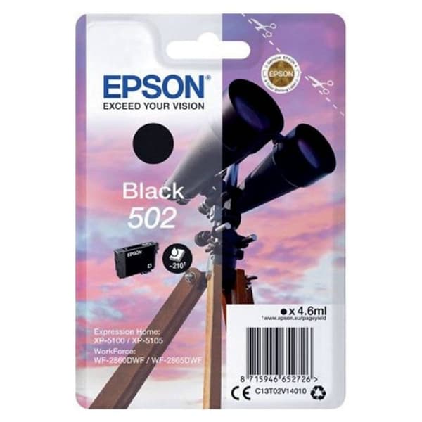 Epson Bläck T02V1, 502 Original Svart C13T02V14010