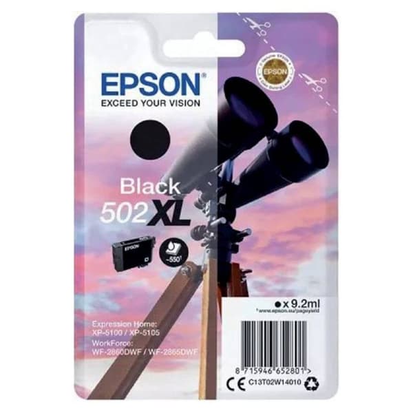 Epson Bläck T02W1, 502XL Original Svart C13T02W14010