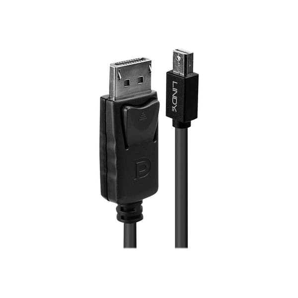 LINDY Mini-DisplayPort / DisplayPort Adapterkabel Mini DisplayPort-kontakt, DisplayPort-kontakt 2.00 m Svart 41646 Disp