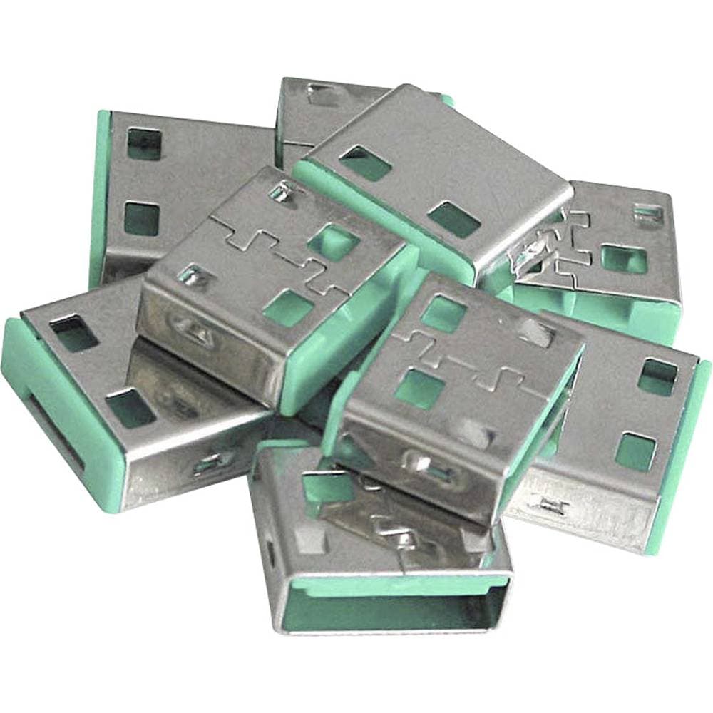 LINDY USB-Lock USB-portlås Set 10 st Grön utan nyckel