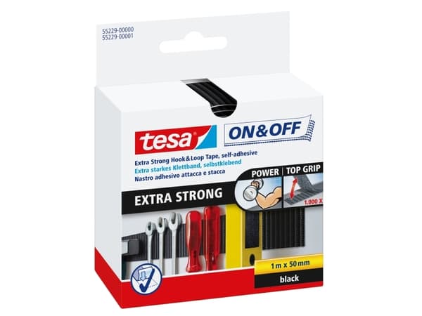 TESA 55229-00000-02, Svart, 50 mm, 1000 mm, 1 styck, Blåsa