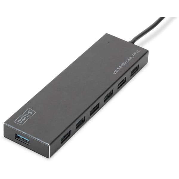 Digitus DA-70241-1 7 Port USB-Hub 3.0 Aluminiumhölje Svart