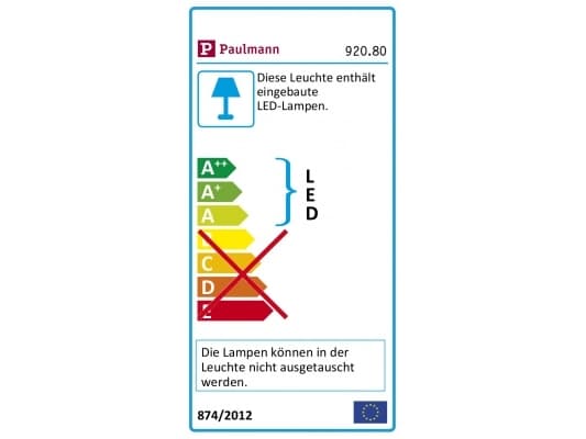 Paulmann 920.80, Indbygget lysplade, 1 pære(r ), LED, 2700 K, 780 lm, Kromi