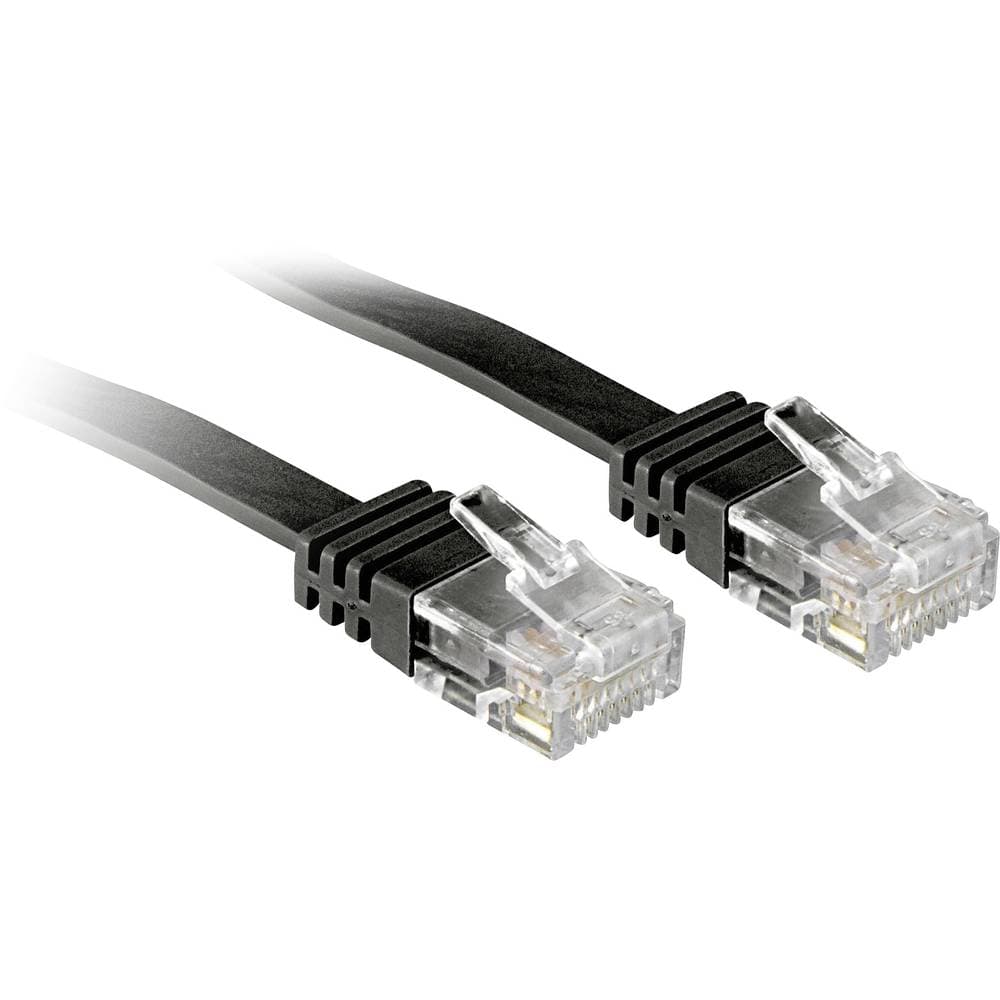 LINDY 47525 RJ45 Nätverk Anslutningskabel CAT 6 U/UTP 10.00 m Svart med låsskydd