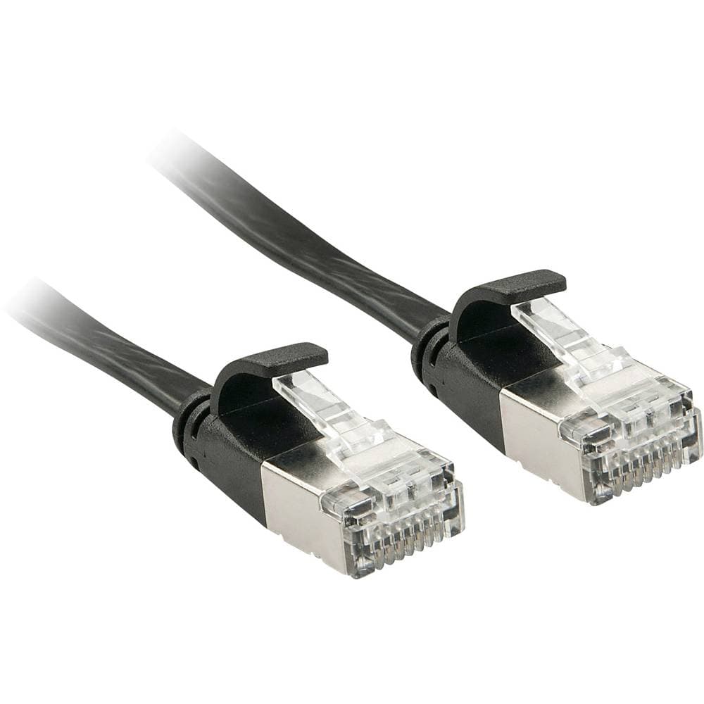 LINDY 47484 RJ45 Nätverk Anslutningskabel CAT 6A U/FTP 5.00 m Svart med låsskydd